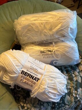 Bernat Forever Fleece Yarn - White Skeins